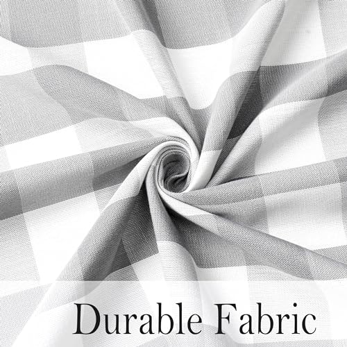 Buffalo Plaid Checkered Grommet Curtains Grey White 84 Inch Length (Gray/White / 40"W x 84"L (Pack of 2))