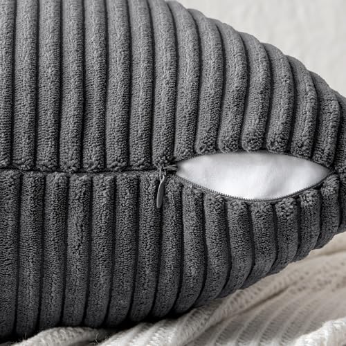 Grey Decorative Throw Pillow Covers for Couch 18x18 Inch (18" x 18" (Pack of 2) / Grey)