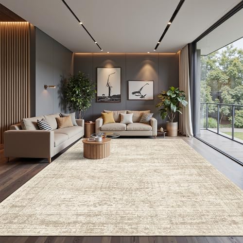 10x12 Area Rugs for Living Room Washable Rug Non (Beige / 10' x 12' (Rectangular))