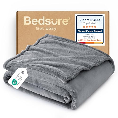 GentleSoft Fleece Throw XL Blanket for Couch (Grey / Throw XL (50" X 70"))