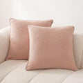 Boucle Throw Pillow Covers for Couch (Pink / 20" x 20" (Pack of 2))