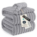 Soft King Size Blankets for Bed Light Grey 108"x90" (Light Grey / King)