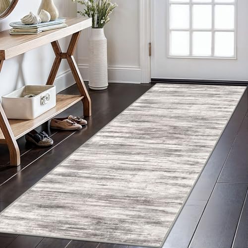 Modern Kitchen Runner Rug 2x6 Washable Rug Runner Grey Beige (Grey Beige Brown / 2' x 6' (Runner))