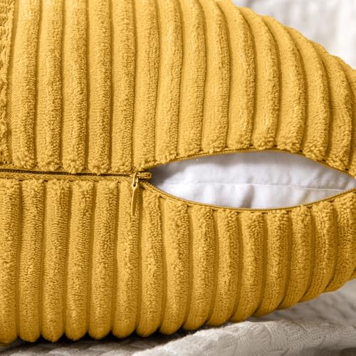 Mustard Yellow Decorative Throw Pillow Covers for Couch 16x16 Inch (16" x 16" (Pack of 2) / Mustard Yellow)