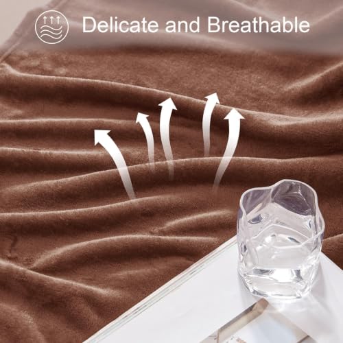 Soft Fleece Blanket Twin Size for Bed (Brown / Twin XL (66" x 90"))