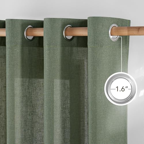 Linen Forest Green Curtains 96 inches Long (Forest Green / 55"W x 96"L (Pack of 2))
