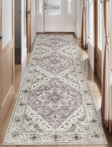2'6"x10' Washable Non Slip Boho Runner Rug for Hallway (Earth Tone/Multi / 2'6" x 10' (Runner))