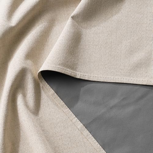 100% Blackout Linen Textured Curtains 96 Inch Long for Dining Room (Warm Sand / 52"W x 96"L (Pack of 2))
