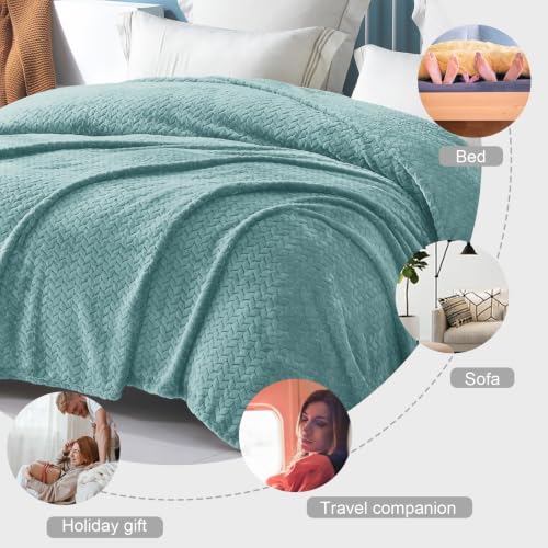 Soft Fleece Bed Blanket King Size (Celadon / King ( 90x104 IN ))