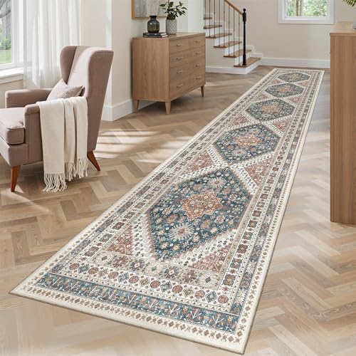 Washable Runner Rugs 2x12 Long for Hallway Kitchen Soft (Navy Blue / 2' x 12' (Runner))
