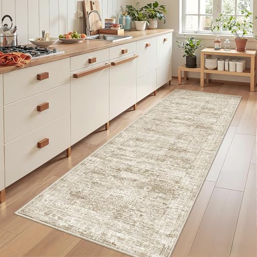 2'6 x 8' Runner Rug Non Slip (Brown/Ivory / 2'6" x 8' (Runner))