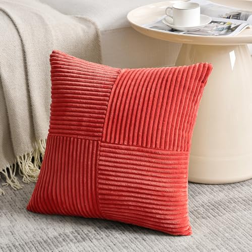 2 Packs Red Decorative Throw Pillow Covers 20x20 Inch for Living Room Couch Bed Sofa (Red / 20" x 20" (Pack of 2))