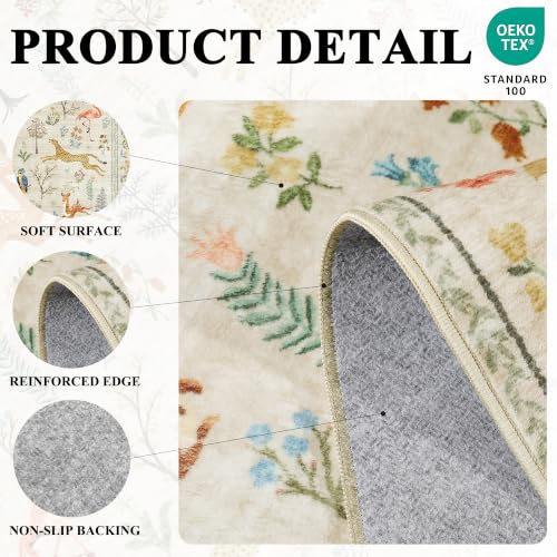 2x7 Runner Rug for Hallway (Beige (Animal) / 2' x 7' (Rectangular))