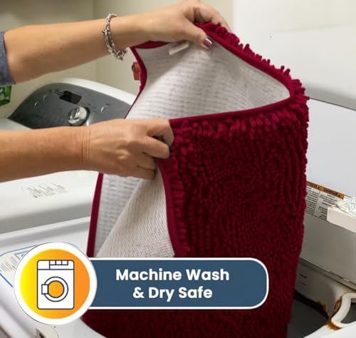 Super Water Absorbent Door Mat Indoor (Maroon / 36" x 60")