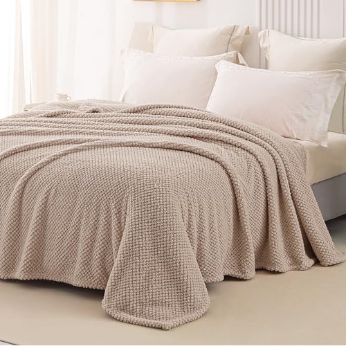 Soft Fleece Twin Size Bed Blanket (Camel / Twin(60x80 In))