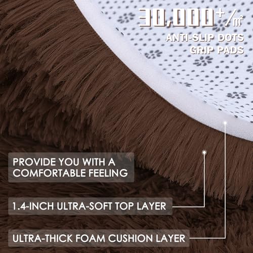 8x10 Machine Washable Large Area Rugs for Living Room (8x10 Ft / Coffee)