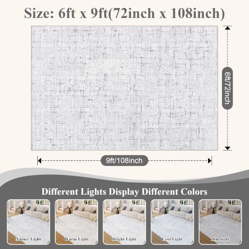 6x9 Area Rug Washable Modern Abstract Rug for Bedroom Non Slip Grey (Grey / 6' x 9' (Rectangular))