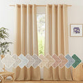 Living Room Curtains 84 inch Long Linen Blend (Burlap / 55"W x 84"L (Pack of 2))