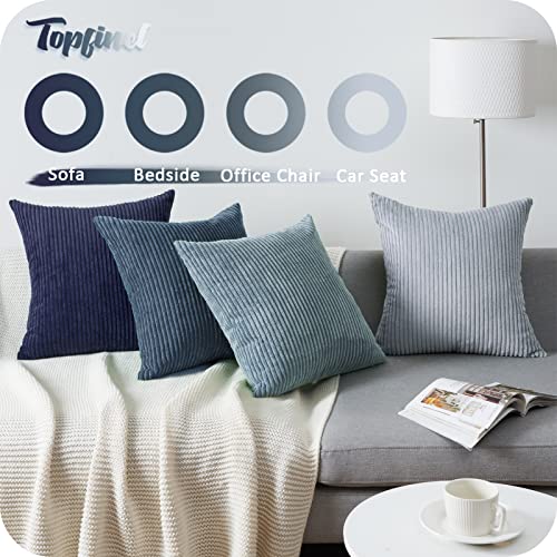 Navy Blue Euro Shams Decorative Throw Pillow Covers 26x26 Inch Set of 4 (Blue / 26" x 26" (Pack of 4))