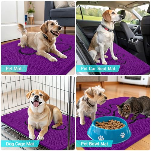 Dog Door Mat for Muddy Paws 30x20 (Purple / 30" X 20")