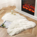 Ashler Faux Fur Rug (2'4" x 3'4" (Irregular) / C-white)