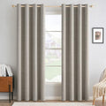100% Blackout Linen Curtains for Bedroom 52x72 Inches Greige (Greige / 52"W x 72"L (Pack of 2))
