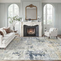 Abstract Rug 8x10 Large Living Room Area Rugs Washable Blue (Blue/Yellow / 8' x 10' (Rectangular))