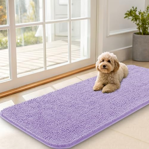 Dog Door Mat for Muddy Paws 47x20 (Lavender / 47" X 20")