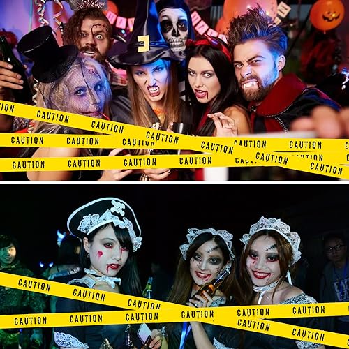 1.9inch x 82Feet Halloween Decorations Caution Tape Roll Halloween Caution Tape Halloween Tape Scary Warning Tape for Halloween Party Decorations Indoor Outdoor (Caution Tape)