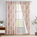 Floral Lined Linen Curtains 90 Long for Living Room 2 Panels (Lined Brick Red / 50"W x 90"L (Pack of 2))