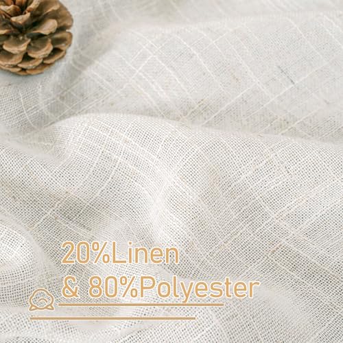 95 Inches Long Cream Linen Curtains for Living Room (Cream / 52"W x 95"L (Pack of 2))