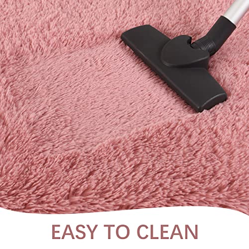 Soft Runner Rug for Bedroom Living Room Plush Fluffy Rug 2x10 (Blush / 2' x 10' (Runner))