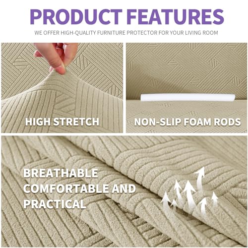 Super Stretch Chair Slipcover (Khaki / Small (30"-47"))