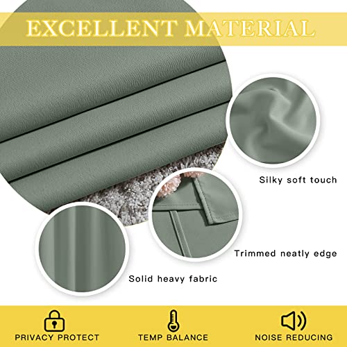 Sage Green Sliding Door Curtains 95 inches Long (Sage Green / 100"W x 95"L (Pack of 1))