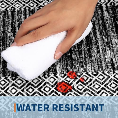 8x10 Large Washable Area Rug Solid Distressed Floor Carpet (Black / 8' x 10' (Rectangular))