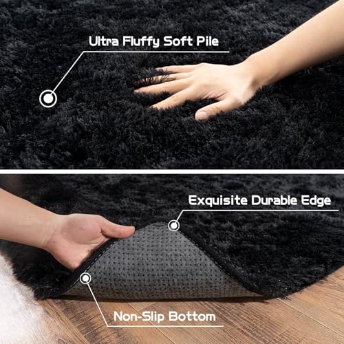 8x10 Rug for Living Room (Black / 8' x 10' (Rectangular))