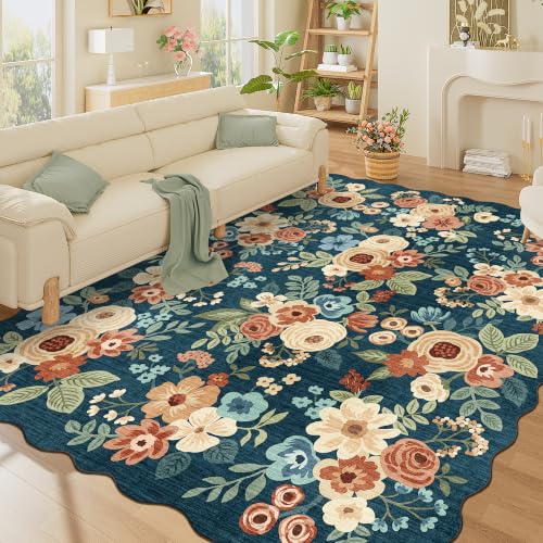 8x10 Area Rug for Living Room (Prussian Blue (Big) / 8' x 10' (Rectangular))