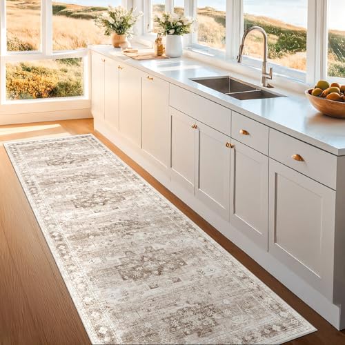 Beige Washable 2'6"x8' Wide Hallway Runners (2'6" x 8' (Runner) / Latte / Beige)