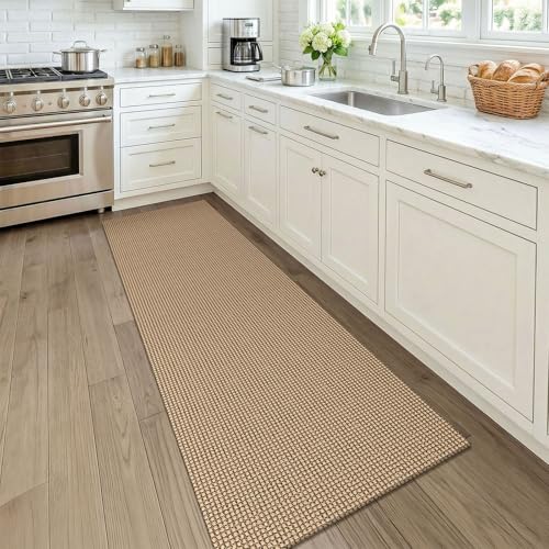 Boho Runners for Hallways 2x7 ft Washable Kitchen Runner Non Slip Rubber Backed Hall Runners Cotton Entryway Runner Rugs for Indoor Backdoor Bedroom Kitchen (Orange Beige/Tan/Brown / 2' x 7' (Runner))