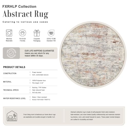 Round Area Rug Living Room (Taupe / 6' (Round))