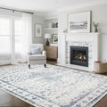 8x10 Washable Area Rugs for Living Room (8' x 10' (Rectangular) / Blue-white-gray)