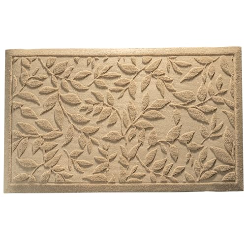 Beige Leaves Outdoor Indoor Entrance Doormats (Leaves-beige / 1'5" x 2'6" (Rectangular))