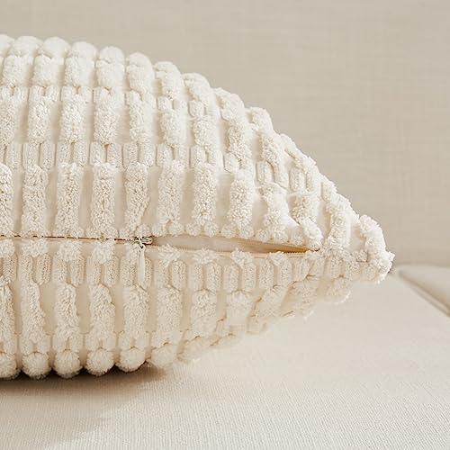 4 Packs Decorative Throw Pillow Covers for Living Room Couch Bed (18" x 18" (Pack of 4) / Neutral)