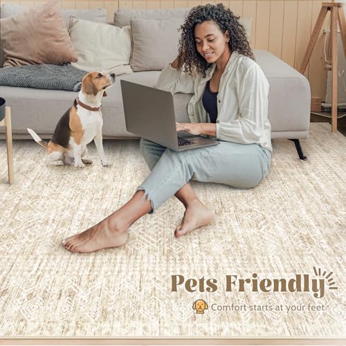 6x9 Area Rugs for Living Room (Beige / 6' x 9' (Rectangular))