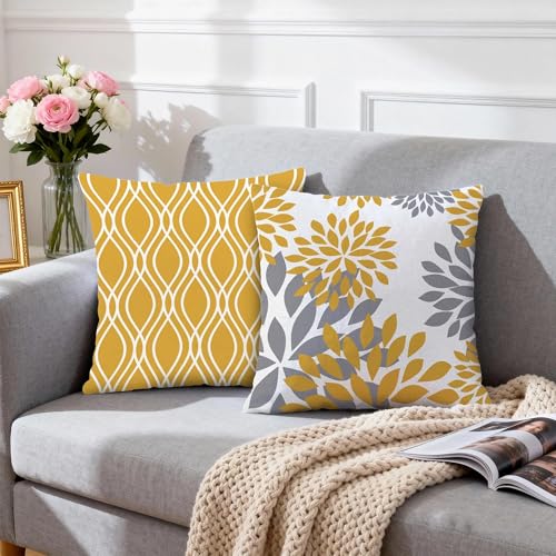 Throw Pillow Covers 20x20 (Yellow / 19.7" x 19.7" (Pack of 4))