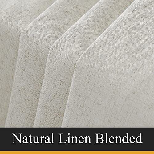 Natural Linen Blended Curtains 84 inch Long 2 Panels Set (Cream Beige / 52"W x 84"L (Pack of 2))