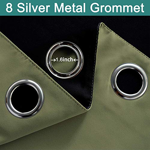 Sage 100% Blackout Patio Door Curtain Panels W100 x L84 (100"W x 84"L (Pack of 1) / Sage Green)