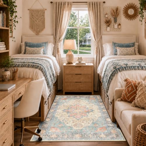 Washable Area Rug (Blue/Orange/Red / 3' x 5' (Rectangular))