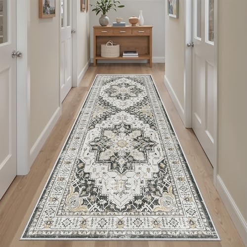Kitchen Runner 2'6''x8' Soft Rug Runners for Hallways (Black / 2'6" x 8' (Runner))