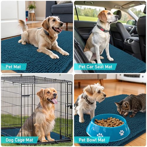Dog Door Mat for Muddy Paws 45x27 (Atlantic Blue / 45" X 27")